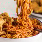 soul food spaghetti in a bowl (black folks spaghetti)