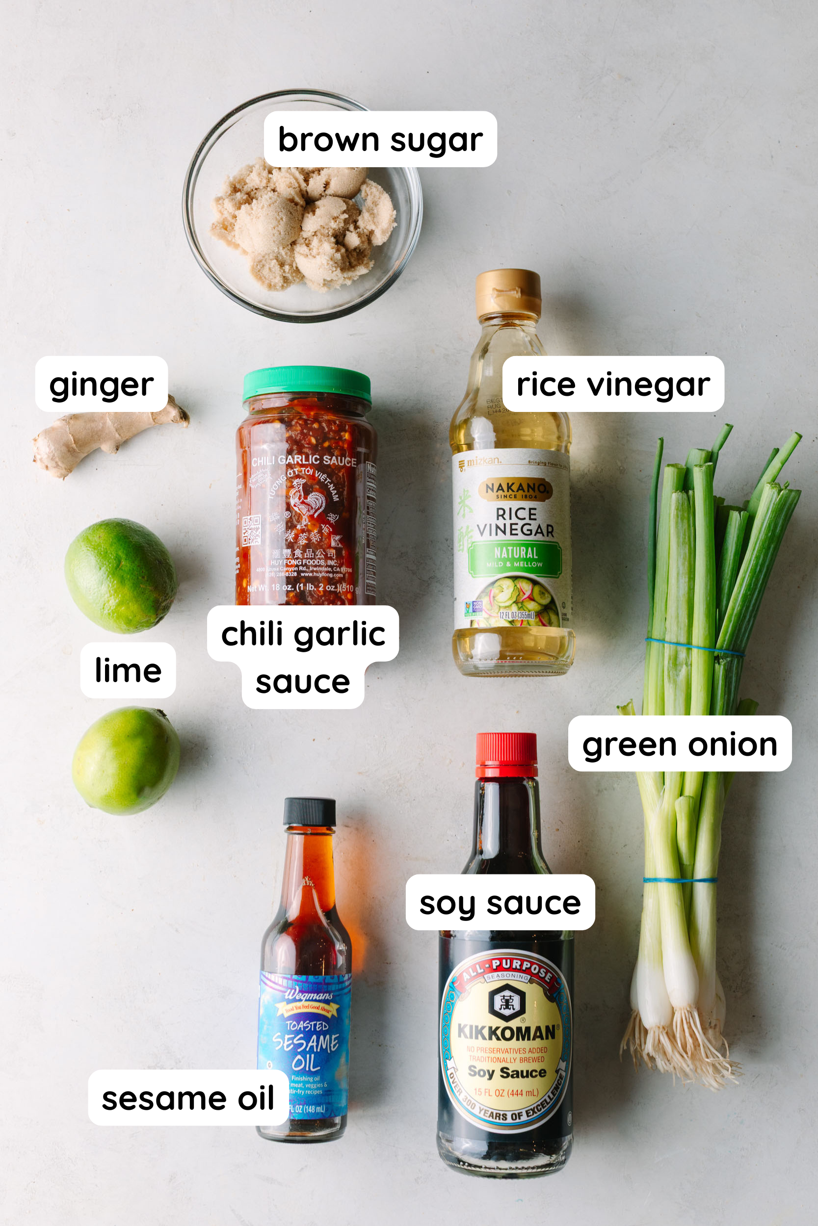 Asian chicken wings ingredients.
