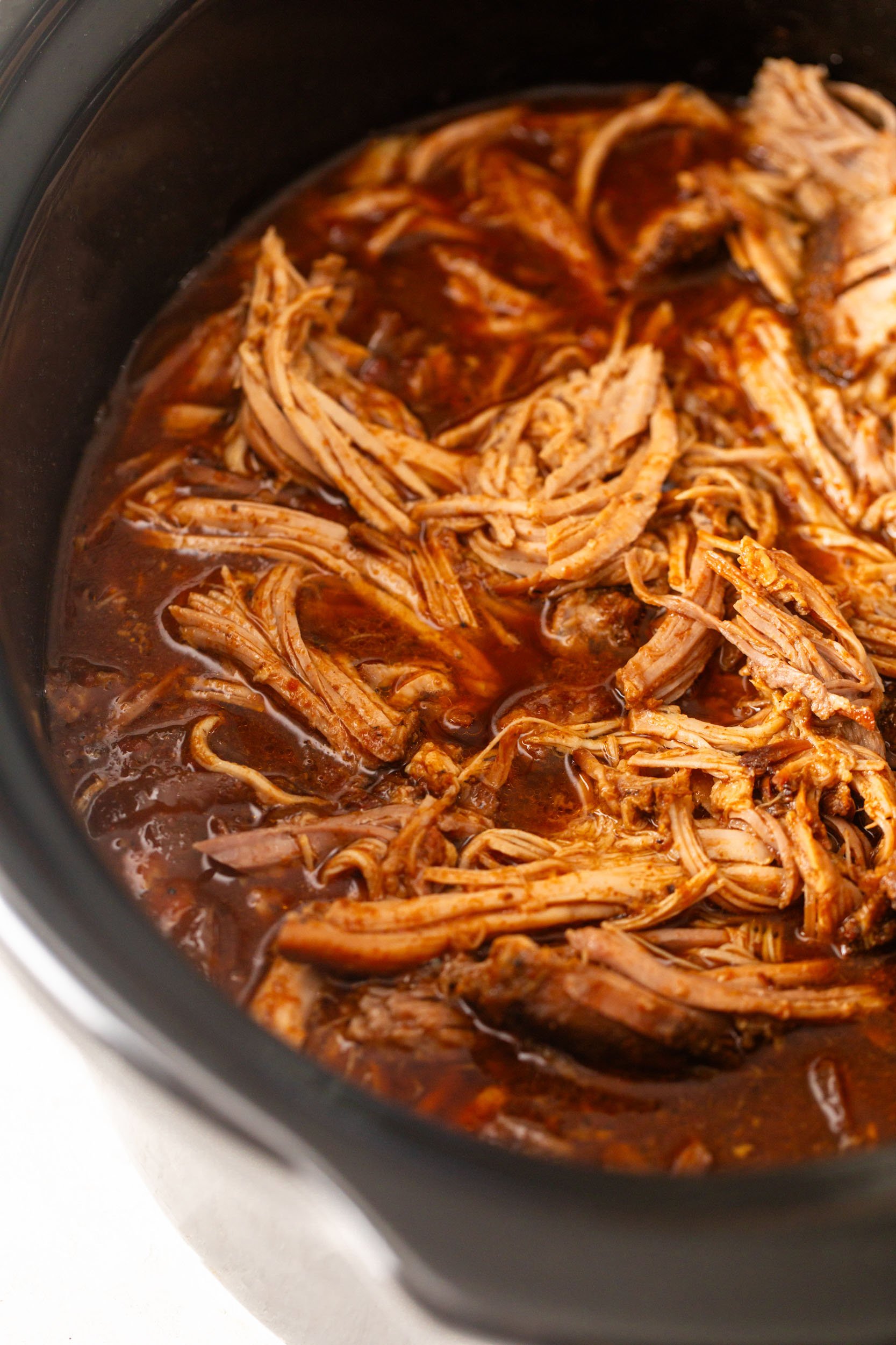 BBQ pulled pork in a slow cooker 